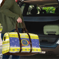 United States Virgin Islands Christmas Travel Bag Coat Of Arms With Poinsettia - Wonder Print Shop