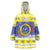 United States Virgin Islands Christmas Wearable Blanket Hoodie Coat Of Arms With Poinsettia - Wonder Print Shop