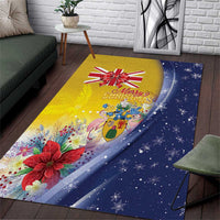 Turks And Caicos Islands Christmas Area Rug Coquette Bow With Coat Of Arms - Wonder Print Shop