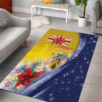 Turks And Caicos Islands Christmas Area Rug Coquette Bow With Coat Of Arms - Wonder Print Shop