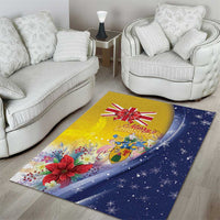 Turks And Caicos Islands Christmas Area Rug Coquette Bow With Coat Of Arms - Wonder Print Shop