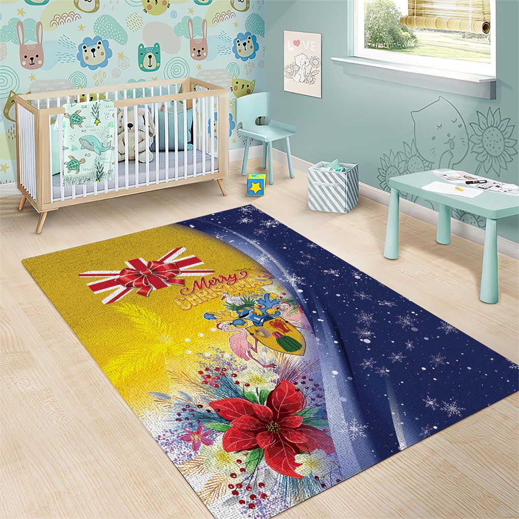 Turks And Caicos Islands Christmas Area Rug Coquette Bow With Coat Of Arms - Wonder Print Shop