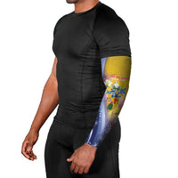 Turks And Caicos Islands Christmas Arm Sleeves Coquette Bow With Coat Of Arms - Wonder Print Shop