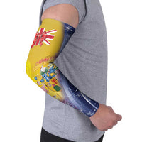 Turks And Caicos Islands Christmas Arm Sleeves Coquette Bow With Coat Of Arms - Wonder Print Shop