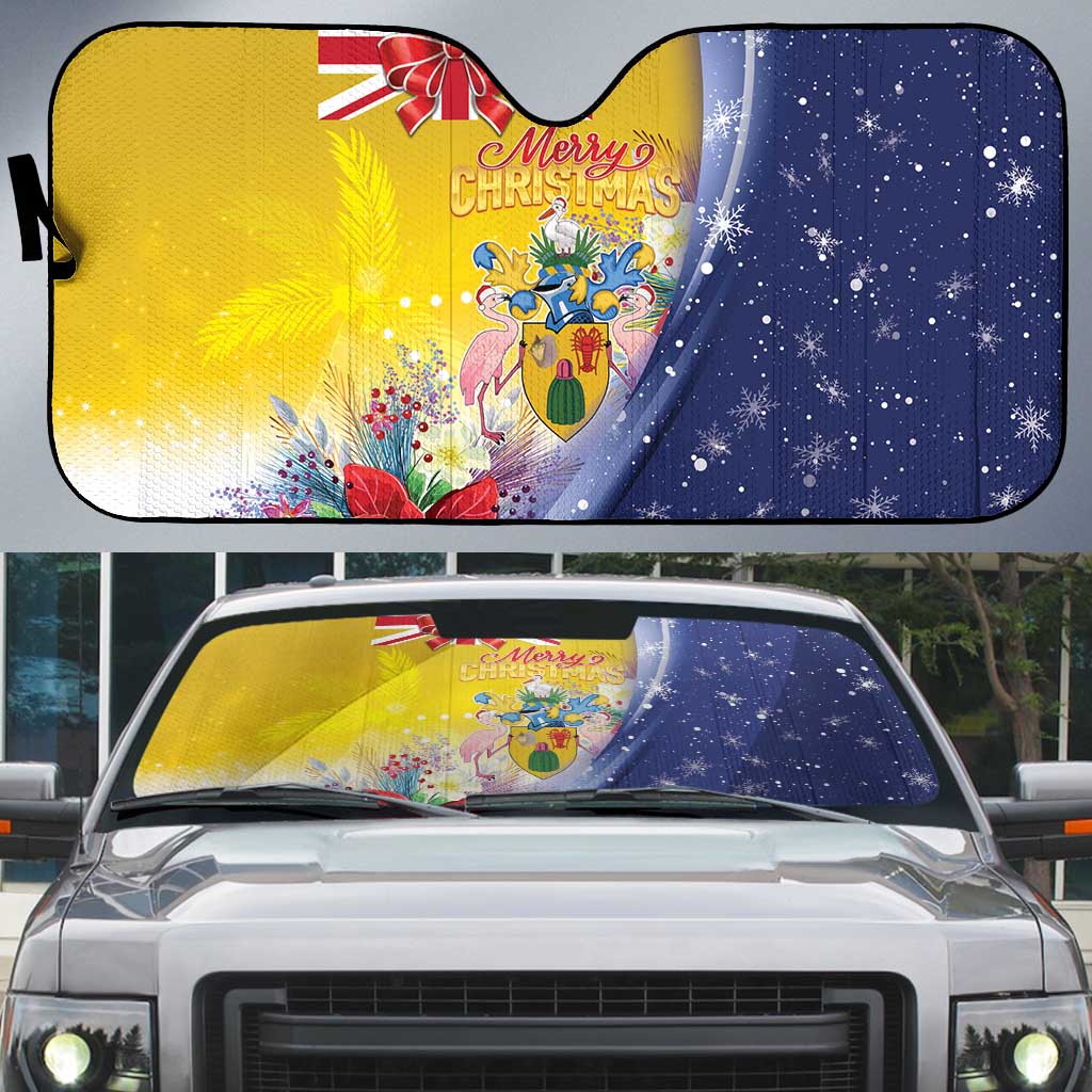 Turks And Caicos Islands Christmas Auto Sun Shade Coquette Bow With Coat Of Arms - Wonder Print Shop