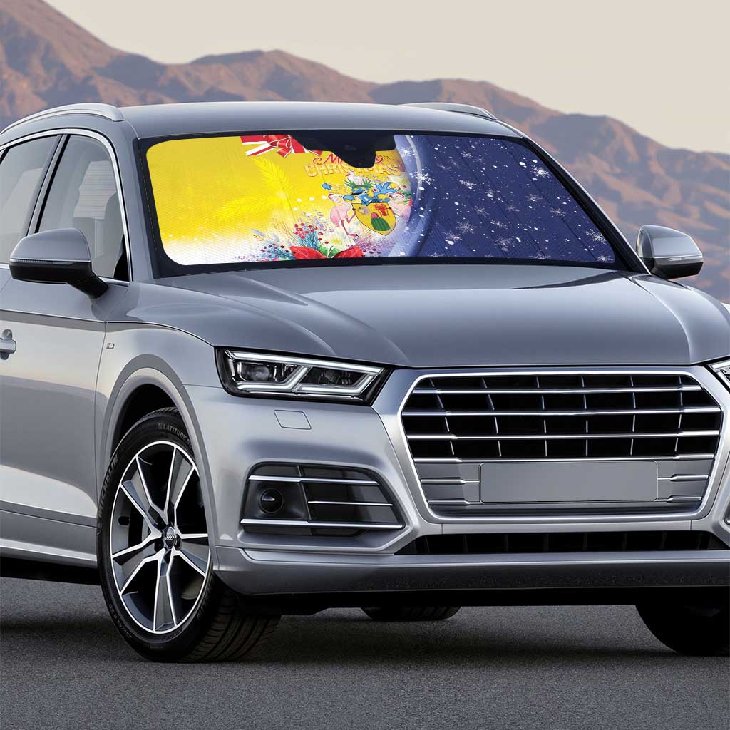 Turks And Caicos Islands Christmas Auto Sun Shade Coquette Bow With Coat Of Arms - Wonder Print Shop