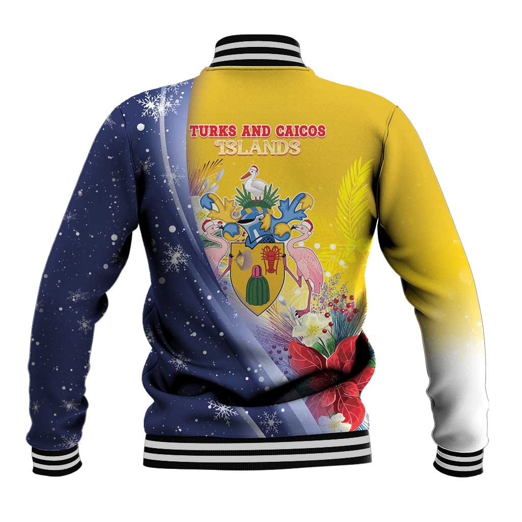 Turks And Caicos Islands Christmas Baseball Jacket Coquette Bow With Coat Of Arms - Wonder Print Shop