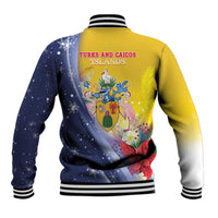 Turks And Caicos Islands Christmas Baseball Jacket Coquette Bow With Coat Of Arms - Wonder Print Shop