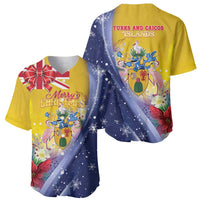 Turks And Caicos Islands Christmas Baseball Jersey Coquette Bow With Coat Of Arms - Wonder Print Shop