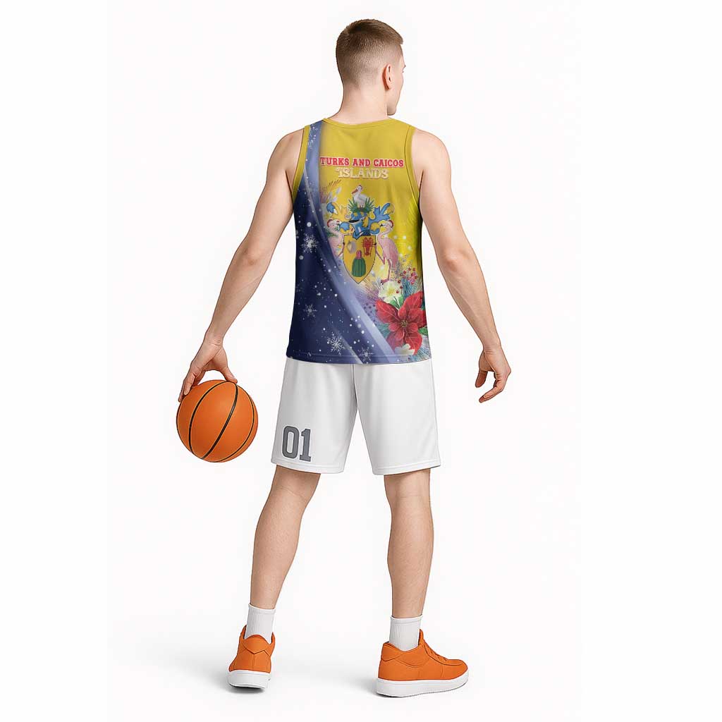 Turks And Caicos Islands Christmas Basketball Jersey Coquette Bow With Coat Of Arms - Wonder Print Shop