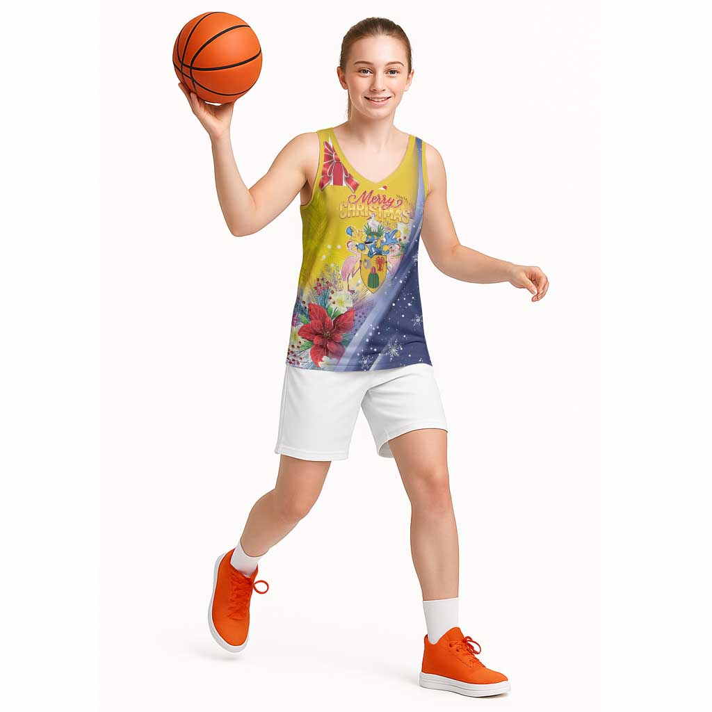 Turks And Caicos Islands Christmas Basketball Jersey Coquette Bow With Coat Of Arms - Wonder Print Shop