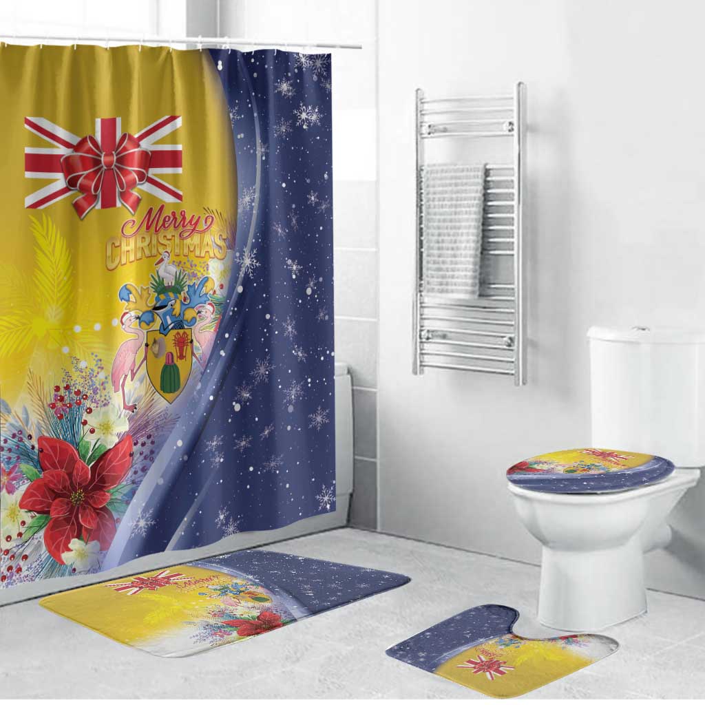 Turks And Caicos Islands Christmas Bathroom Set Coquette Bow With Coat Of Arms - Wonder Print Shop