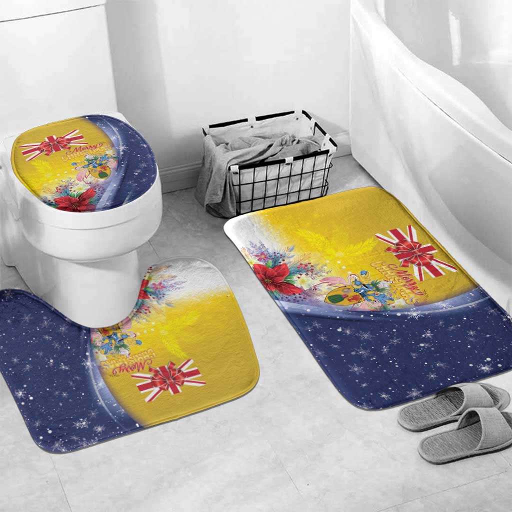 Turks And Caicos Islands Christmas Bathroom Set Coquette Bow With Coat Of Arms - Wonder Print Shop