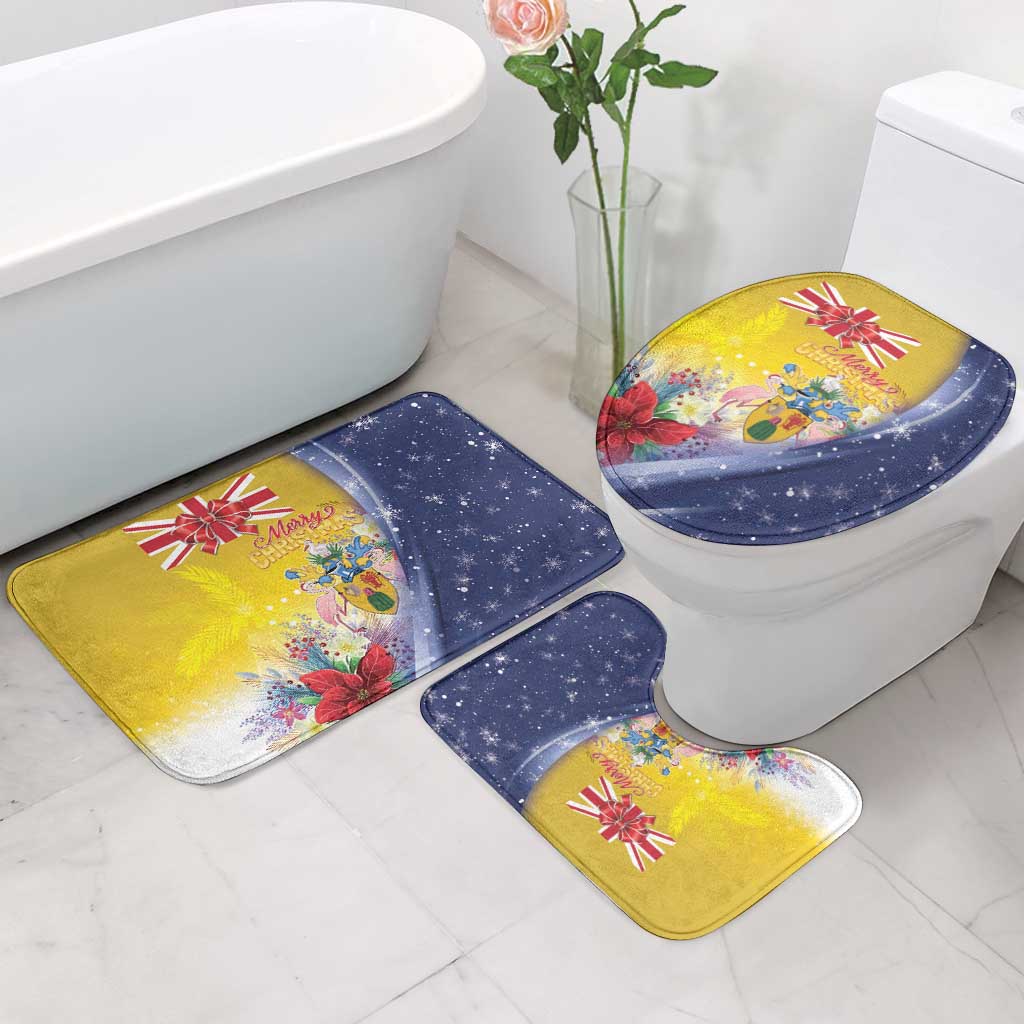Turks And Caicos Islands Christmas Bathroom Set Coquette Bow With Coat Of Arms - Wonder Print Shop