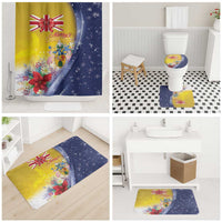 Turks And Caicos Islands Christmas Bathroom Set Coquette Bow With Coat Of Arms - Wonder Print Shop