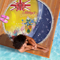 Turks And Caicos Islands Christmas Beach Blanket Coquette Bow With Coat Of Arms - Wonder Print Shop