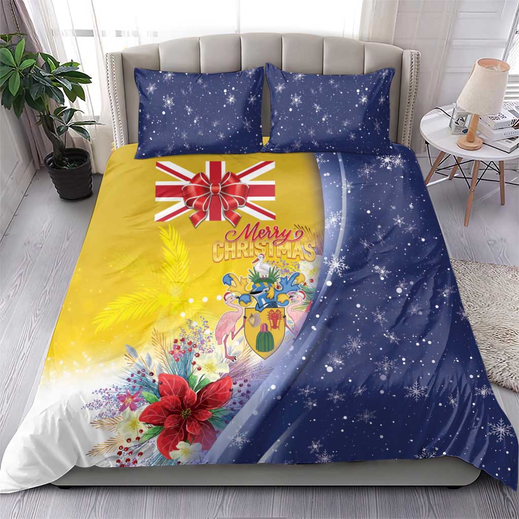Turks And Caicos Islands Christmas Bedding Set Coquette Bow With Coat Of Arms - Wonder Print Shop