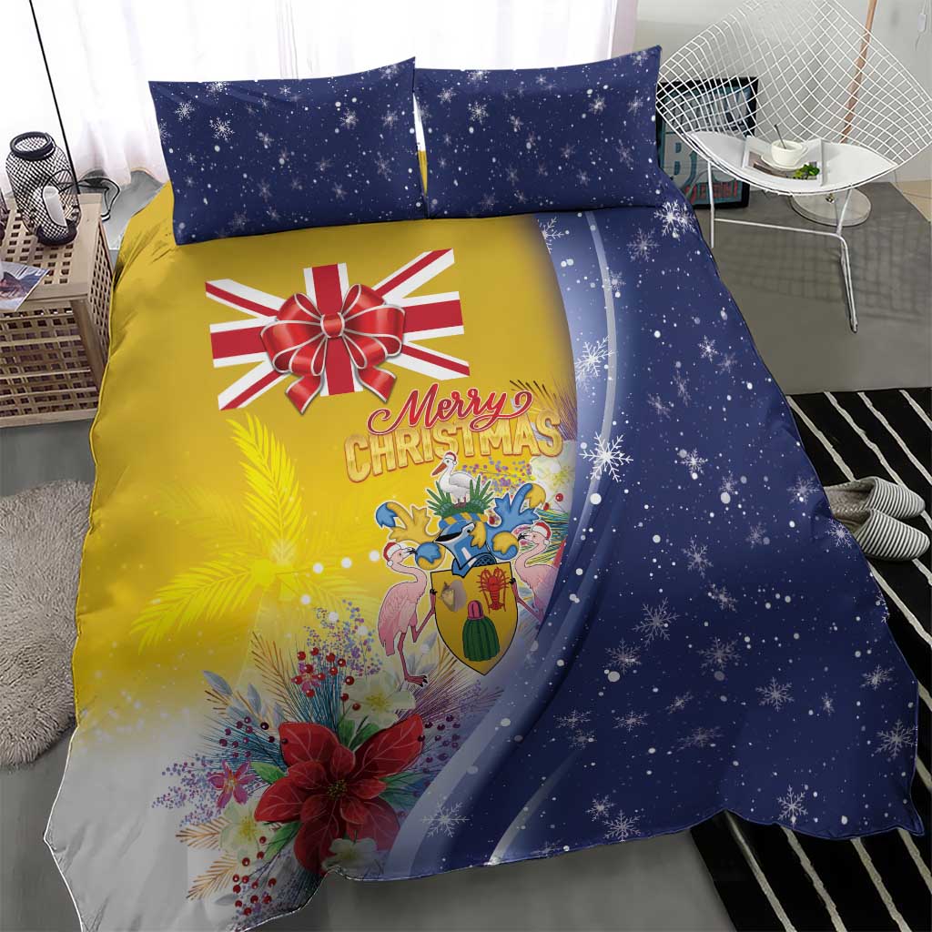 Turks And Caicos Islands Christmas Bedding Set Coquette Bow With Coat Of Arms - Wonder Print Shop