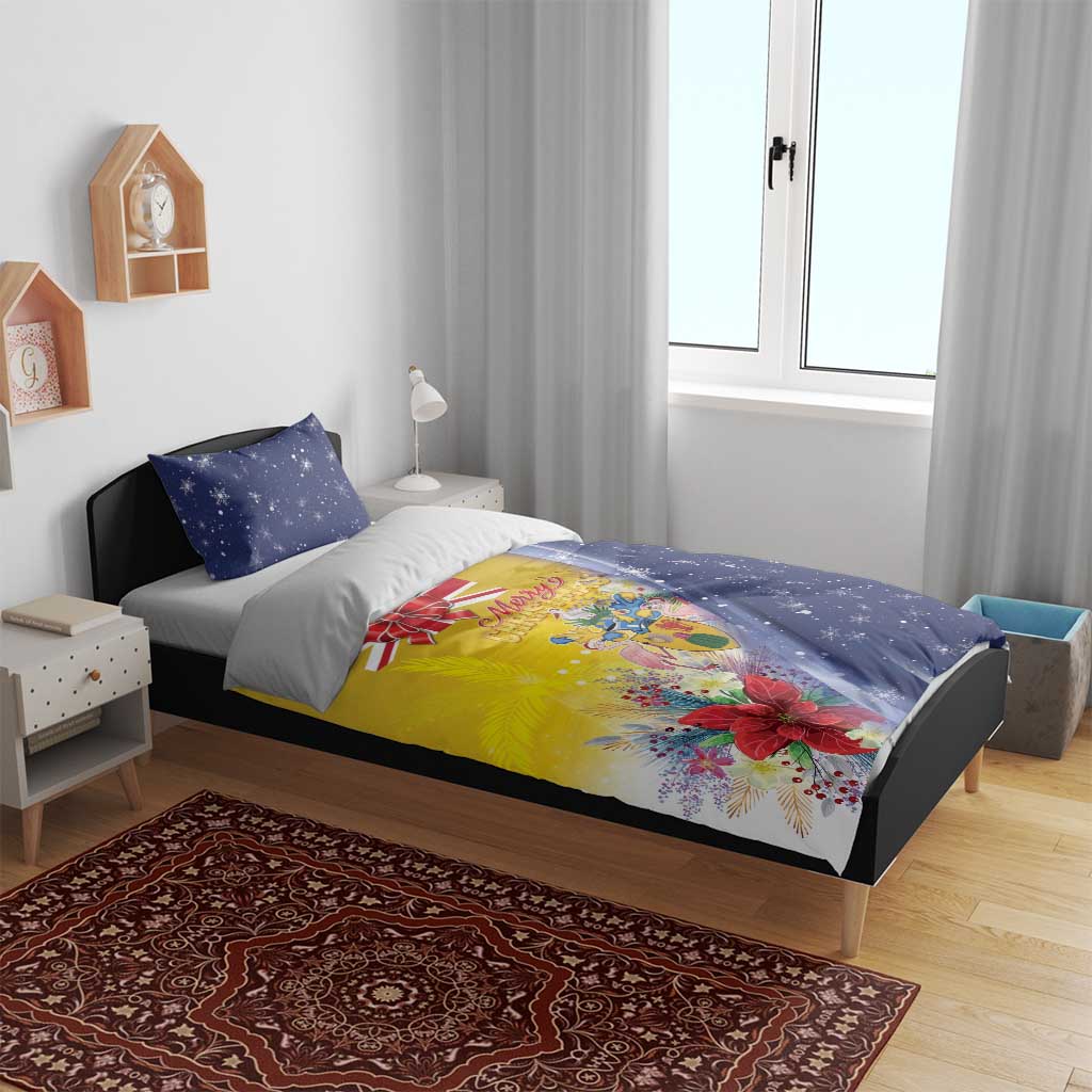 Turks And Caicos Islands Christmas Bedding Set Coquette Bow With Coat Of Arms - Wonder Print Shop