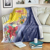 Turks And Caicos Islands Christmas Blanket Coquette Bow With Coat Of Arms - Wonder Print Shop