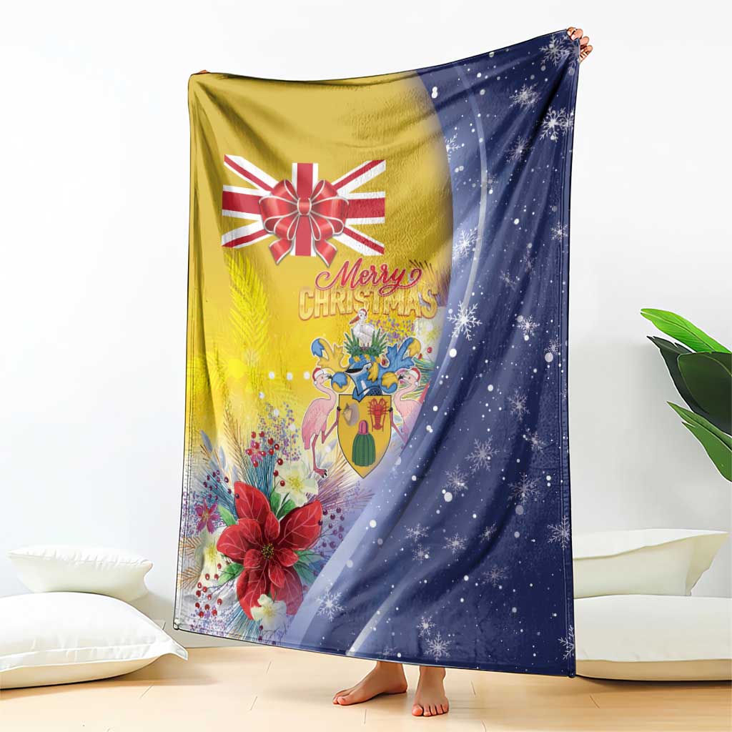 Turks And Caicos Islands Christmas Blanket Coquette Bow With Coat Of Arms - Wonder Print Shop