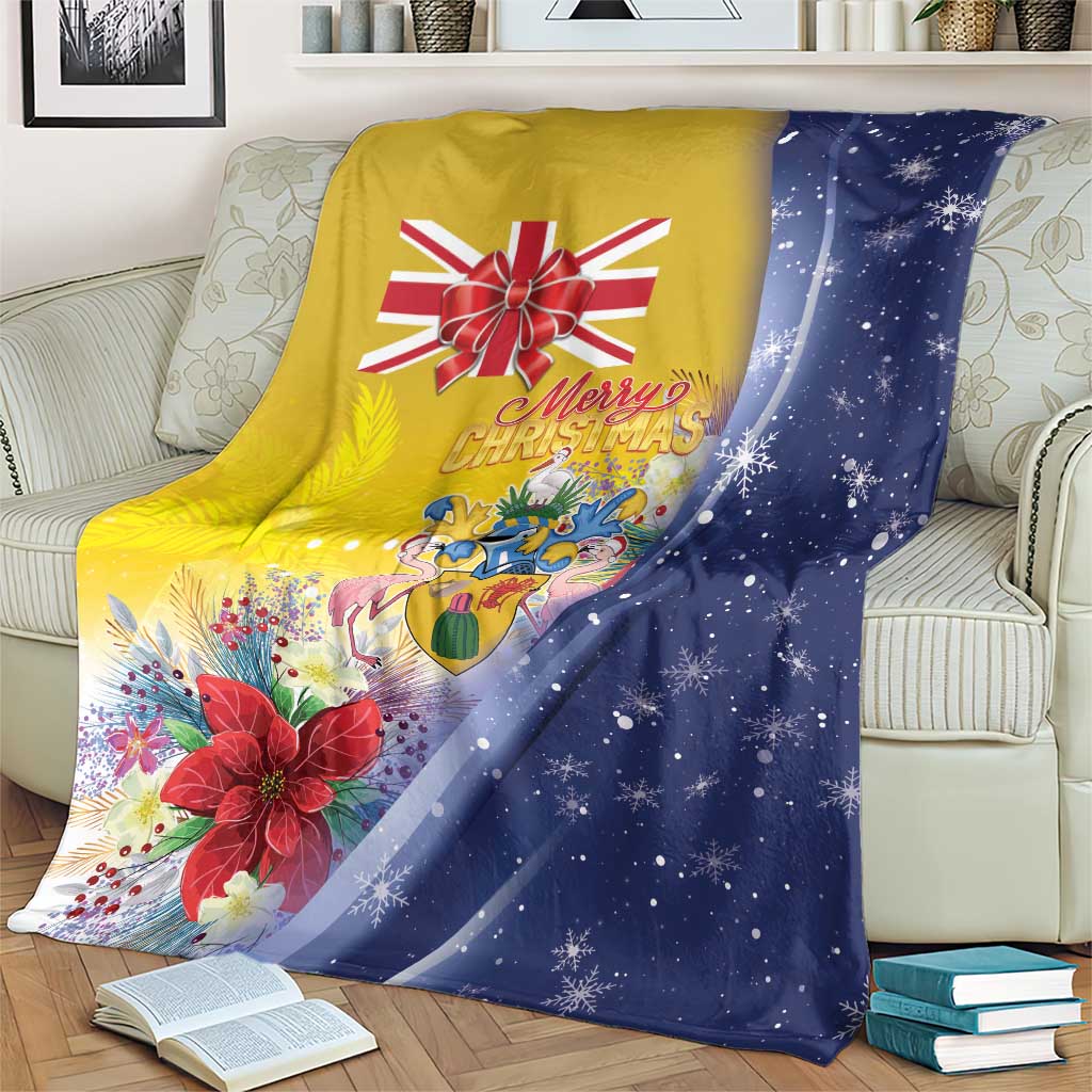 Turks And Caicos Islands Christmas Blanket Coquette Bow With Coat Of Arms - Wonder Print Shop