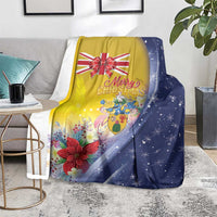 Turks And Caicos Islands Christmas Blanket Coquette Bow With Coat Of Arms - Wonder Print Shop