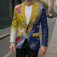 Turks And Caicos Islands Christmas Blazer Coquette Bow With Coat Of Arms - Wonder Print Shop