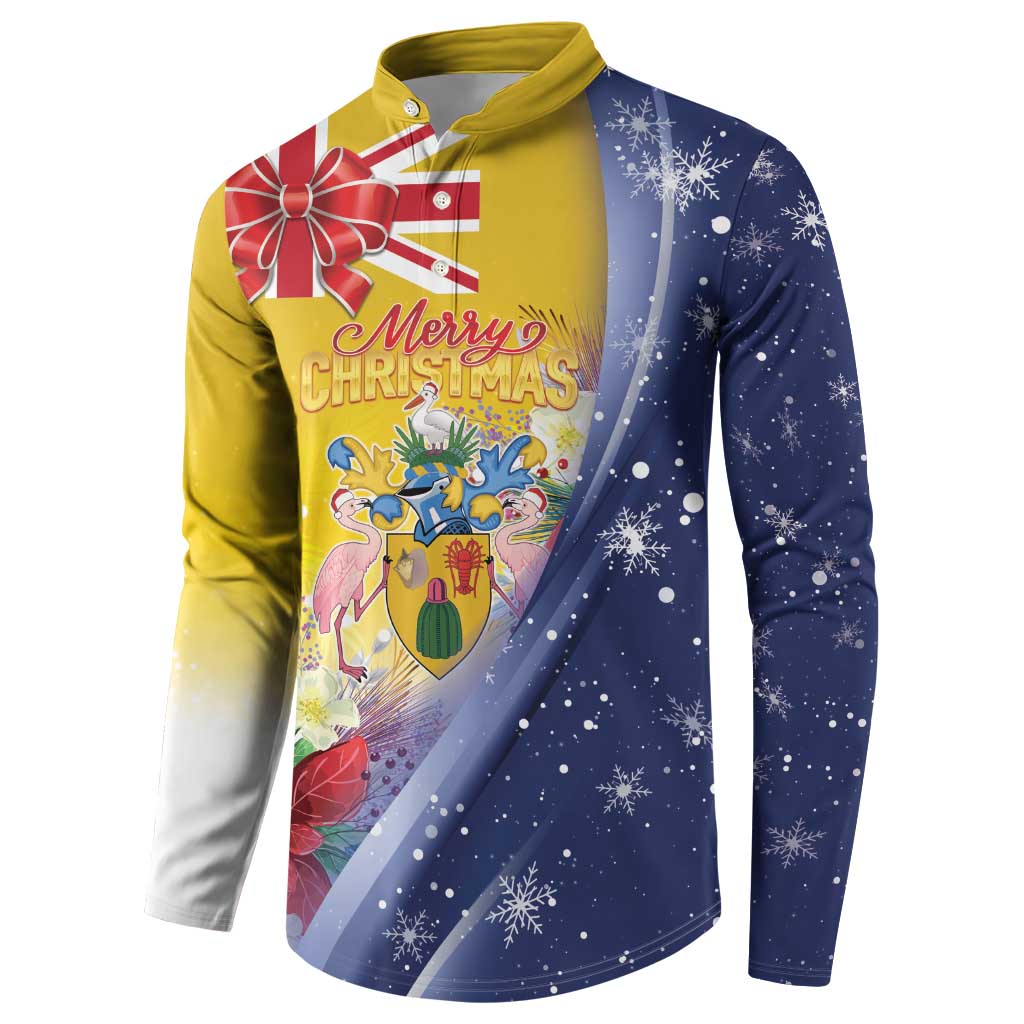 Turks And Caicos Islands Christmas Button Sweatshirt Coquette Bow With Coat Of Arms - Wonder Print Shop