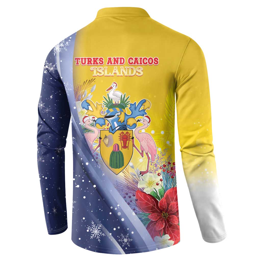 Turks And Caicos Islands Christmas Button Sweatshirt Coquette Bow With Coat Of Arms - Wonder Print Shop