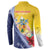 Turks And Caicos Islands Christmas Button Sweatshirt Coquette Bow With Coat Of Arms - Wonder Print Shop