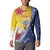 Turks And Caicos Islands Christmas Button Sweatshirt Coquette Bow With Coat Of Arms - Wonder Print Shop