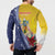 Turks And Caicos Islands Christmas Button Sweatshirt Coquette Bow With Coat Of Arms - Wonder Print Shop