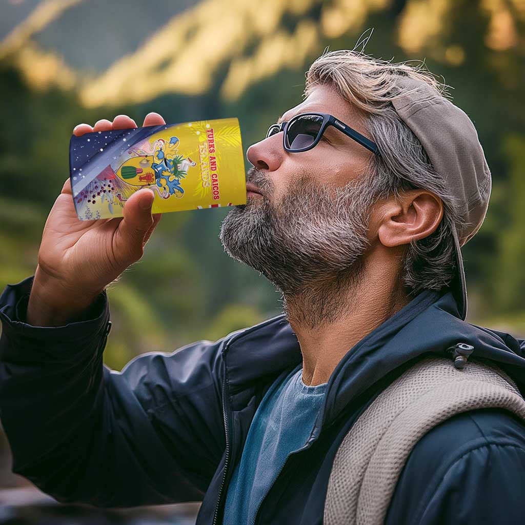 Turks And Caicos Islands Christmas 4 in 1 Can Cooler Tumbler Coquette Bow With Coat Of Arms - Wonder Print Shop