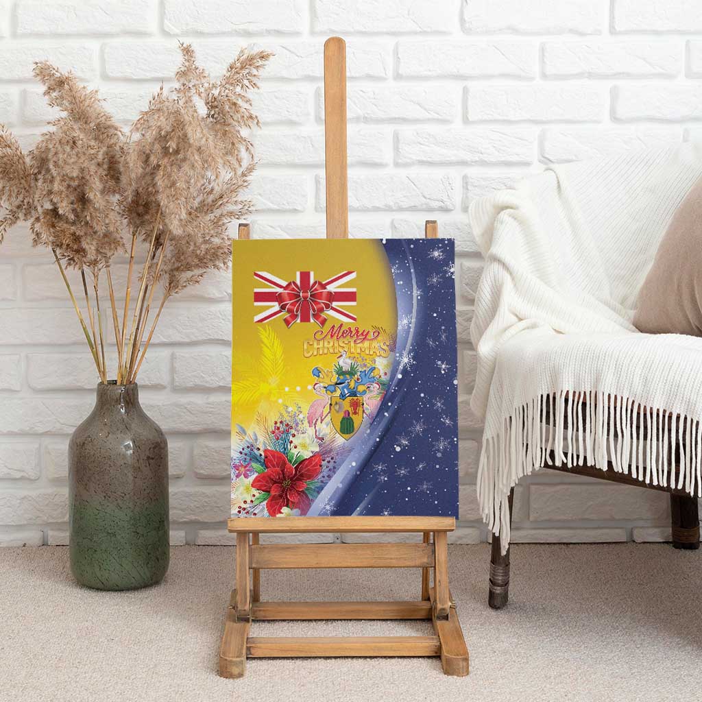 Turks And Caicos Islands Christmas Canvas Wall Art Coquette Bow With Coat Of Arms - Wonder Print Shop