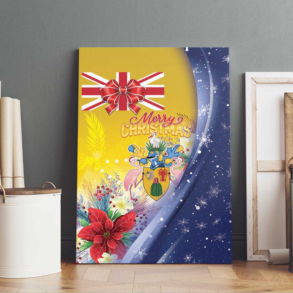 Turks And Caicos Islands Christmas Canvas Wall Art Coquette Bow With Coat Of Arms - Wonder Print Shop