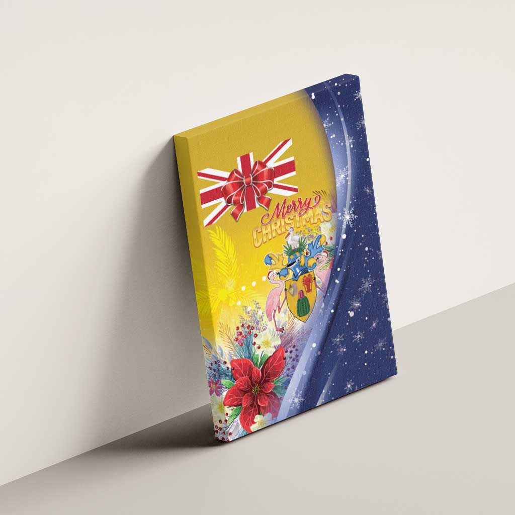 Turks And Caicos Islands Christmas Canvas Wall Art Coquette Bow With Coat Of Arms - Wonder Print Shop