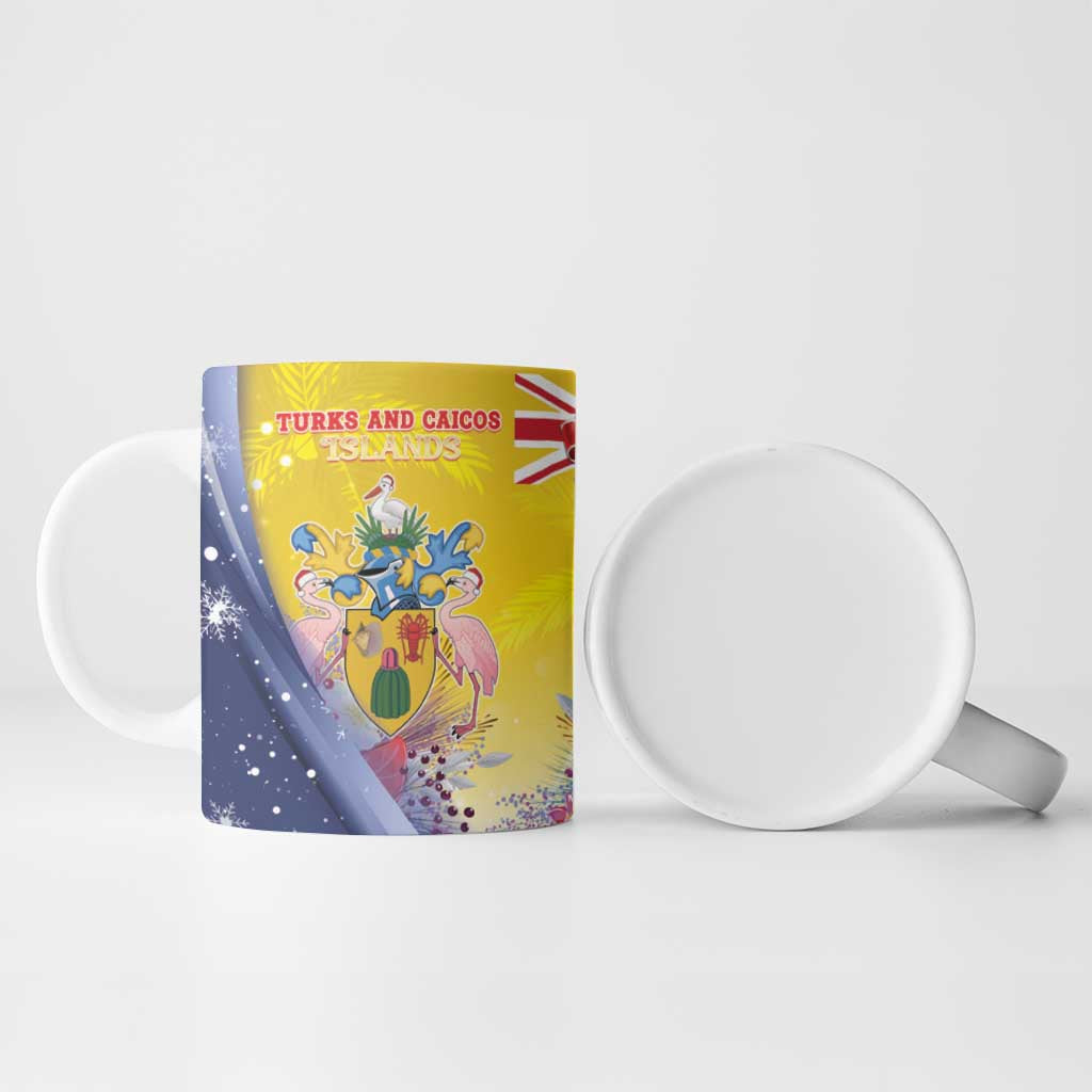 Turks And Caicos Islands Christmas Ceramic Mug Coquette Bow With Coat Of Arms - Wonder Print Shop