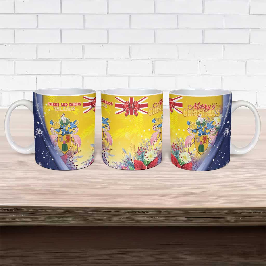 Turks And Caicos Islands Christmas Ceramic Mug Coquette Bow With Coat Of Arms - Wonder Print Shop