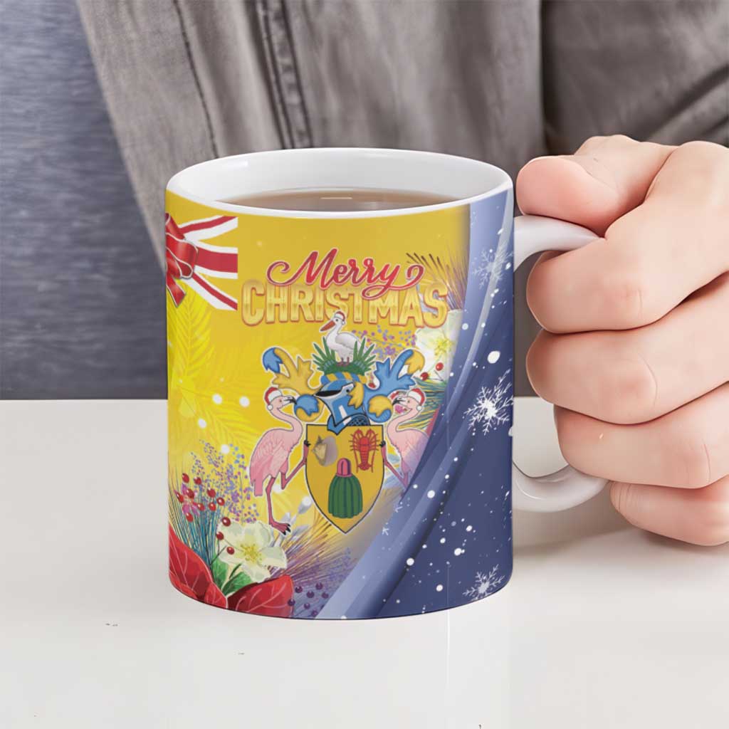 Turks And Caicos Islands Christmas Ceramic Mug Coquette Bow With Coat Of Arms - Wonder Print Shop