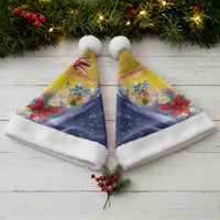 Turks And Caicos Islands Christmas Santa Hat Coquette Bow With Coat Of Arms - Wonder Print Shop