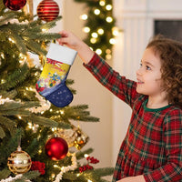 Turks And Caicos Islands Christmas Stocking Coquette Bow With Coat Of Arms - Wonder Print Shop