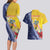 Turks And Caicos Islands Christmas Couples Matching Long Sleeve Bodycon Dress and Hawaiian Shirt Coquette Bow With Coat Of Arms - Wonder Print Shop