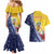 Turks And Caicos Islands Christmas Couples Matching Mermaid Dress and Hawaiian Shirt Coquette Bow With Coat Of Arms - Wonder Print Shop
