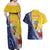 Turks And Caicos Islands Christmas Couples Matching Off Shoulder Maxi Dress and Hawaiian Shirt Coquette Bow With Coat Of Arms - Wonder Print Shop