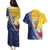Turks And Caicos Islands Christmas Couples Matching Puletasi and Hawaiian Shirt Coquette Bow With Coat Of Arms - Wonder Print Shop