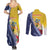 Turks And Caicos Islands Christmas Couples Matching Summer Maxi Dress and Long Sleeve Button Shirt Coquette Bow With Coat Of Arms - Wonder Print Shop