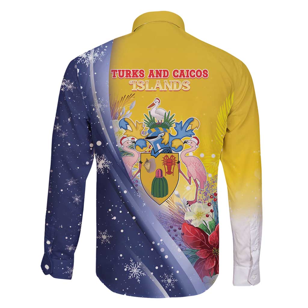Turks And Caicos Islands Christmas Family Matching Long Sleeve Bodycon Dress and Hawaiian Shirt Coquette Bow With Coat Of Arms - Wonder Print Shop