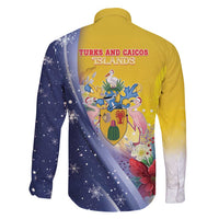 Turks And Caicos Islands Christmas Family Matching Long Sleeve Bodycon Dress and Hawaiian Shirt Coquette Bow With Coat Of Arms - Wonder Print Shop