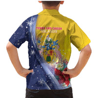 Turks And Caicos Islands Christmas Family Matching Mermaid Dress and Hawaiian Shirt Coquette Bow With Coat Of Arms - Wonder Print Shop
